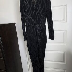 Xtaren Black Patterned Jumpsuit